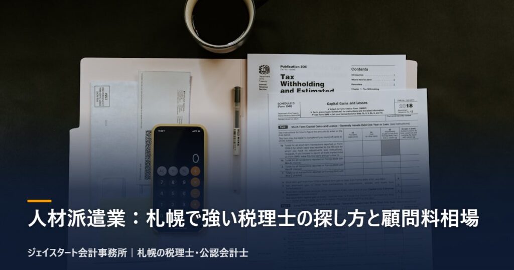 人材派遣業：札幌で強い税理士の探し方と顧問料相場｜札幌の税理士が3分で解説