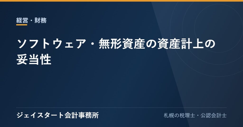 ソフトウェア・無形資産の資産計上の妥当性
